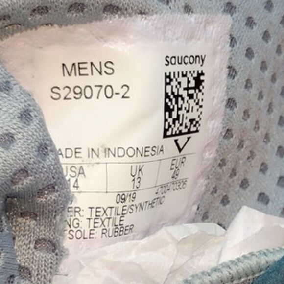 Saucony Endorphin 3 Men's NEW Running Shoes Slate Gray/Blue - Size 14 - Picture 7 of 7